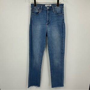 *Just Black Denim Jeans Relaxed Straight Leg Frayed Hem Womens 27 | AT626